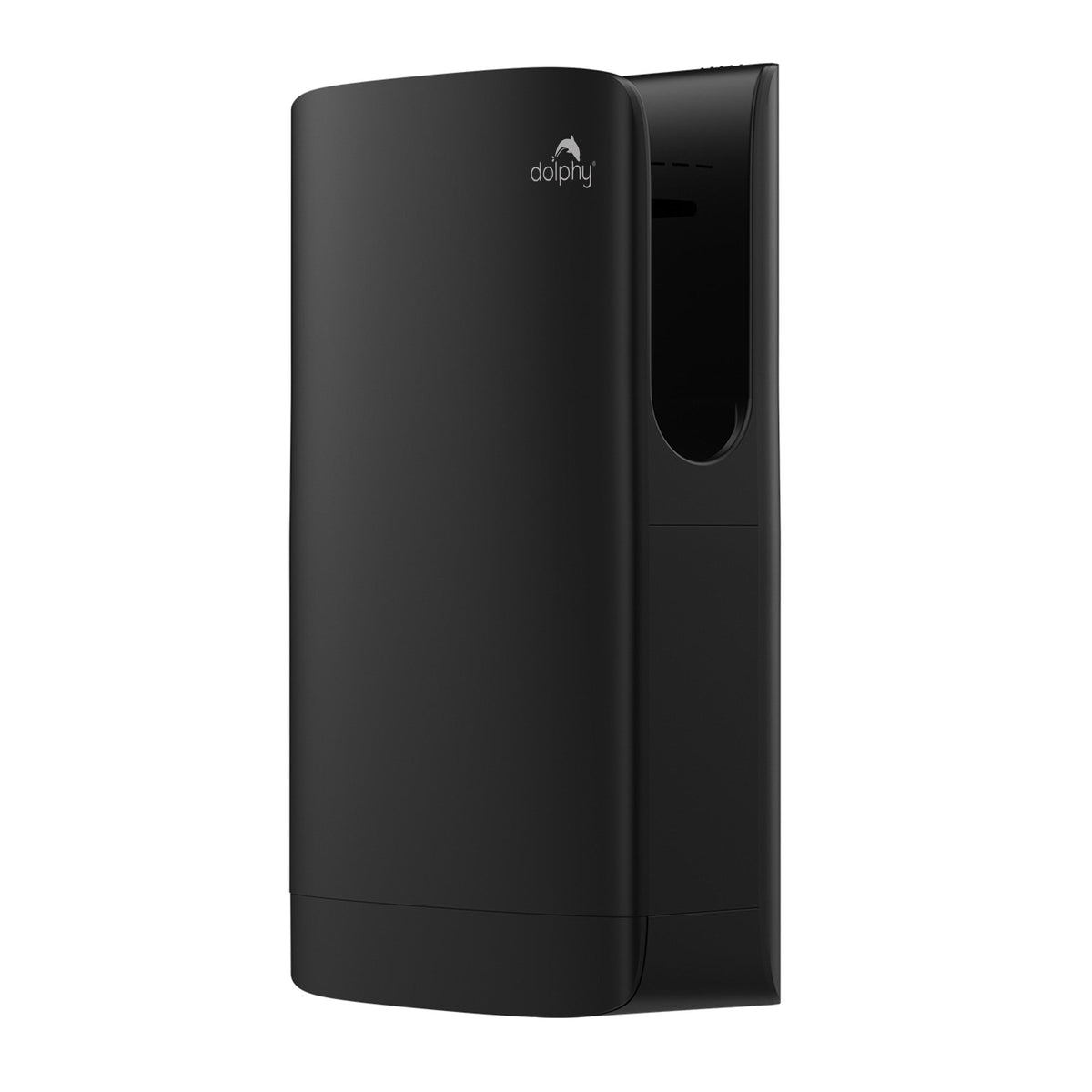 Dolphy Compact Black Jet Hand Dryer with HEPA Filter – 92m/s Airflow, 7 Second Dry Time, 750W-1750W Adjustable, Ultra-Slim for Commercial Washrooms
