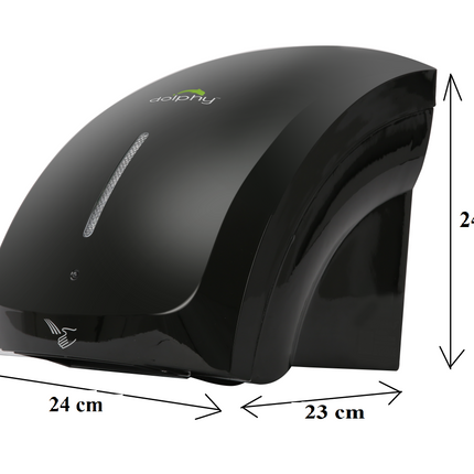 Dolphy Eco Pro Touchless Automatic Wall Mount Hand Dryer 1800W ABS - Black
