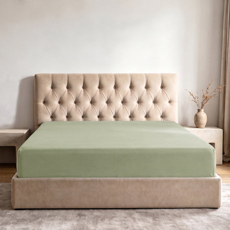 LinenCart Brushed Microfibre Fitted Sheet Set Green.