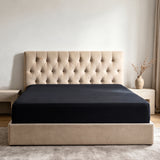 LinenCart Brushed Microfibre Fitted Sheet Black.