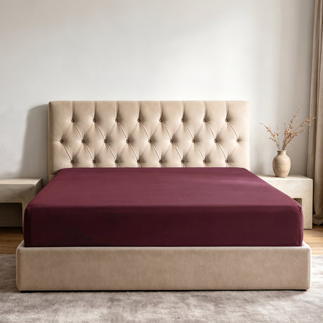 LinenCart Brushed Microfibre Fitted Sheet Set Maroon.