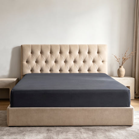 LinenCart Brushed Microfibre Fitted Sheet Charcoal.