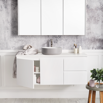 CIBO Light Grey / White Round Thin Edge Ceramic Basin