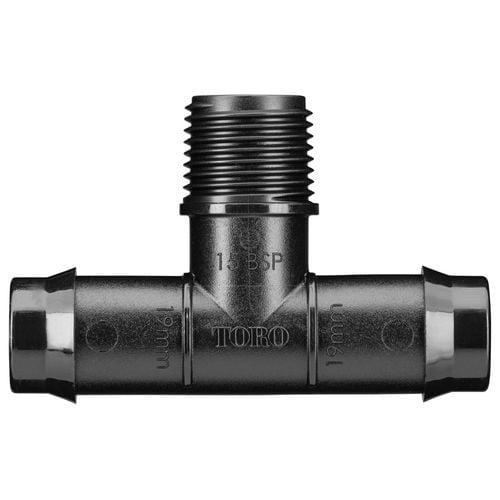 Toro 19mm Barbed x 15mm BSP Barbed Male Threaded Tee