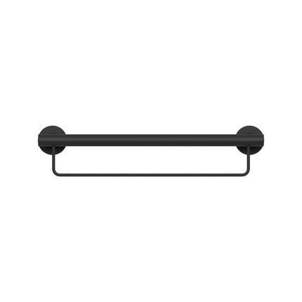 Evekare 600mm Black Towel Rail with Grab Rail