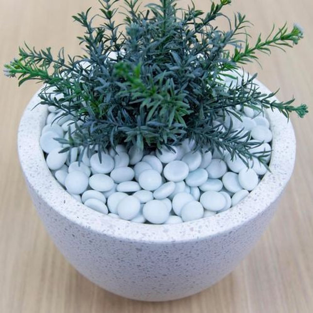 Tuscan Path 1kg 17-19mm Frosted White Glass Decorative Pebble
