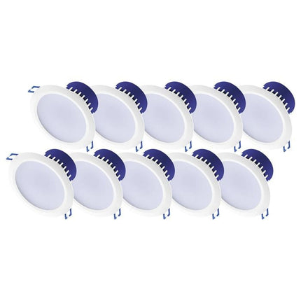 DETA 7W IP44 Tri-Colour Dimmable LED Downlight - 10 Pack