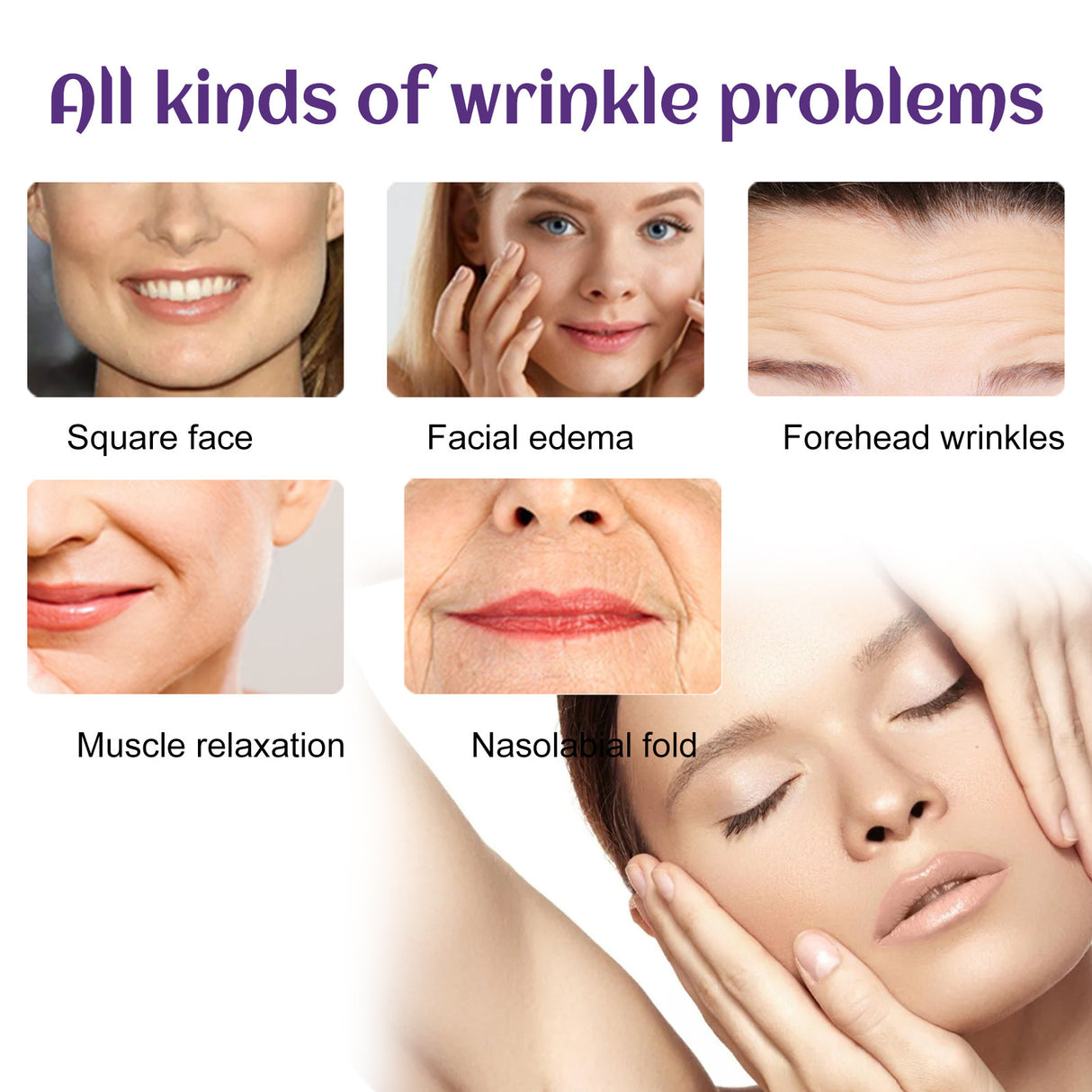 EELHOE Facial Wrinkle Patch, Droop Decree Line Lift Facial Skin Tightens Mouth Line Cheek Patch