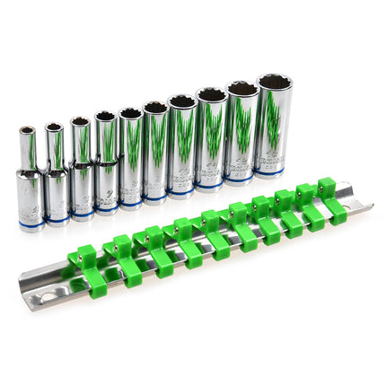 Trojan 10 Piece Deep Socket Rail Set 1/4"