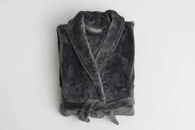 Charcoal Silk Touch microfibre bathrobe