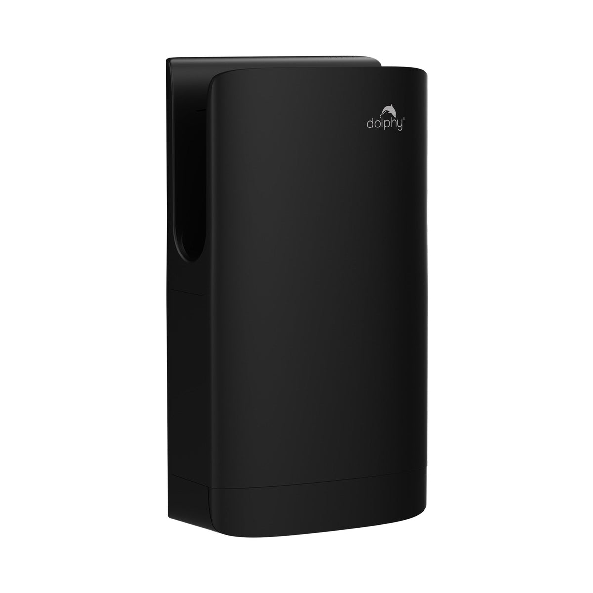 Dolphy Compact Black Jet Hand Dryer with HEPA Filter – 92m/s Airflow, 7 Second Dry Time, 750W-1750W Adjustable, Ultra-Slim for Commercial Washrooms