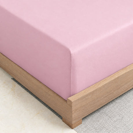 LinenCart Brushed Microfibre Fitted Sheet Pink.