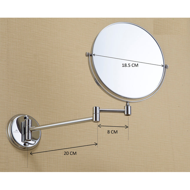 Dolphy Dual Sided 360° Wall Mount 5X Magnifying Mirror 8 Inch - Chrome Finish