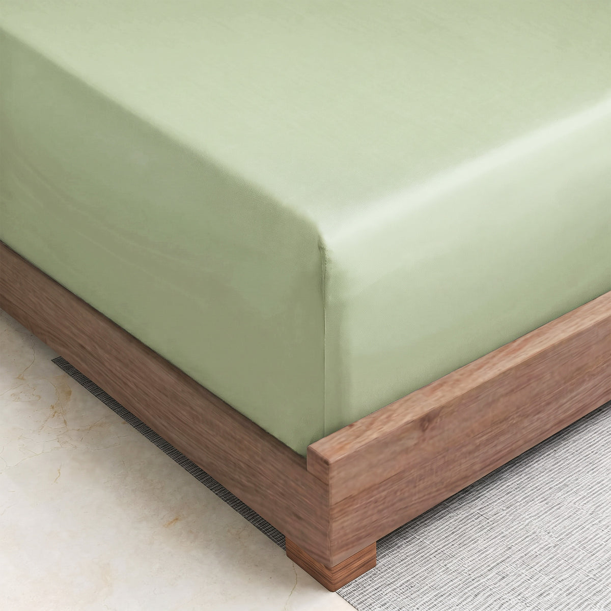 LinenCart Brushed Microfibre Fitted Sheet Set Green.