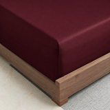 LinenCart Brushed Microfibre Fitted Sheet Maroon.