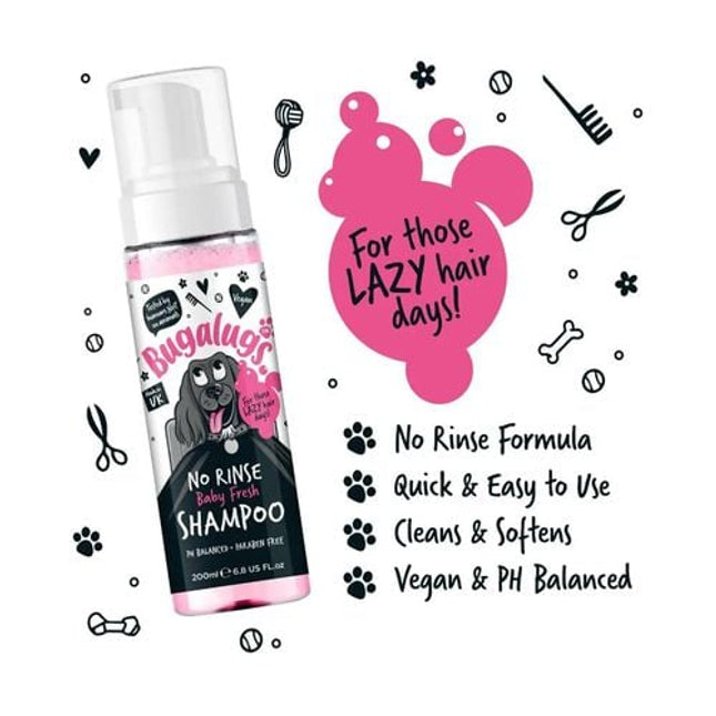 Bugalugs 200ml No Rinse Baby Fresh Dog Shampoo