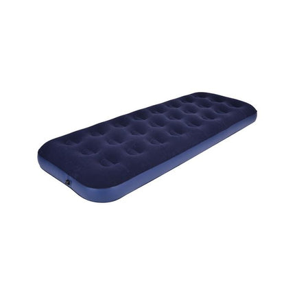 All Set Blue Single Sized Flocked Airbed Inflatable Camping Mattress