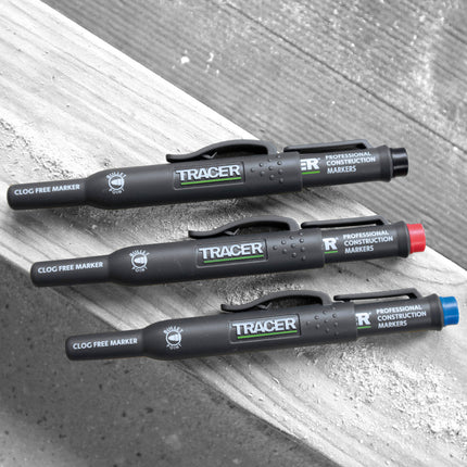 Tracer Clog Free Marker Kit - Black / Blue / Red 3 Pack