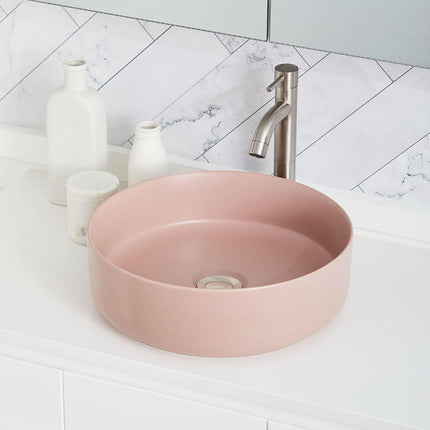 CIBO Pale Pink Round Thin Edge Ceramic Basin