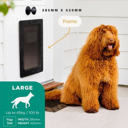 Hakuna Pets Large Black Super Tough Pet Door