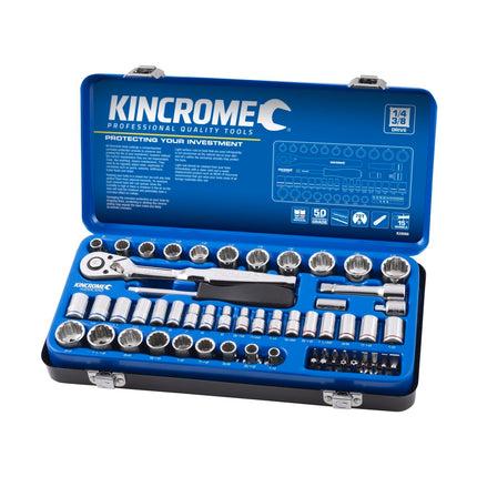 Kincrome 1/4" & 3/8" Drive Metric and Imperial Socket Set - 61 Piece