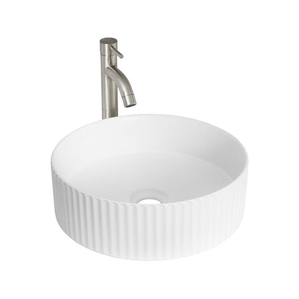 CIBO White Matte Fluted Round Basin