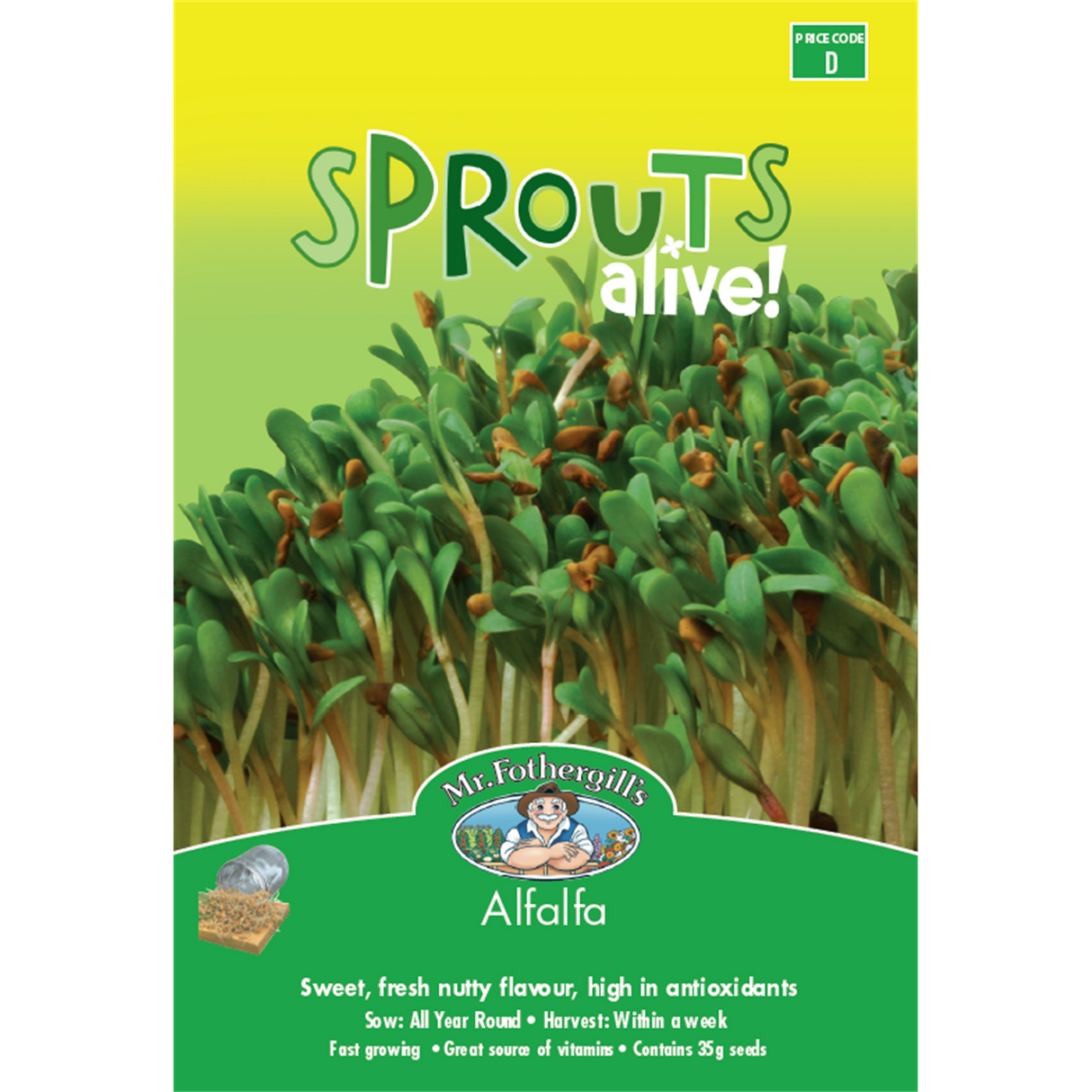 Mr Fothergills Sprouts Alive Alfalfa Seeds