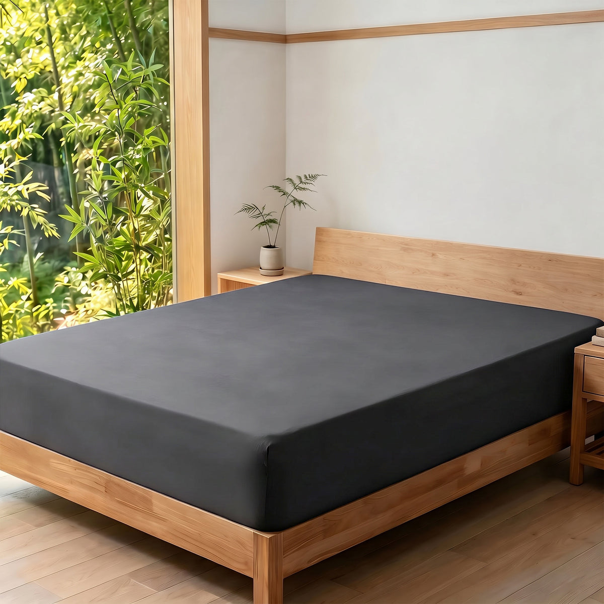 LinenCart Brushed Microfibre Fitted Sheet Set Charcoal.