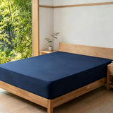 LinenCart Brushed Microfibre Fitted Sheet Navy.