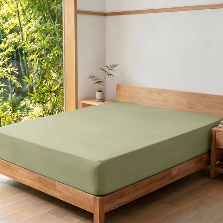 LinenCart Brushed Microfibre Fitted Sheet Set Green.