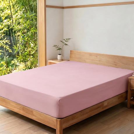 LinenCart Brushed Microfibre Fitted Sheet Pink.