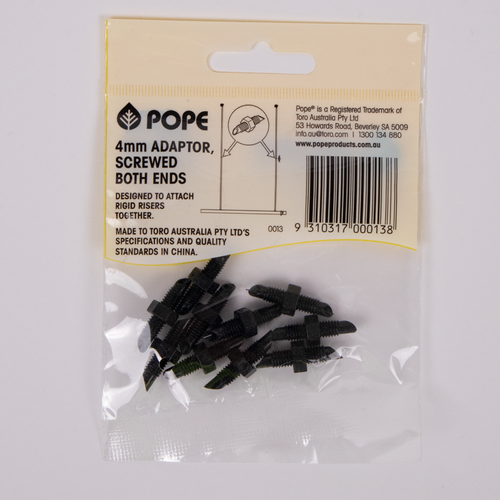 Pope 4mm Adaptor Screwed Both Ends - 10 Pack