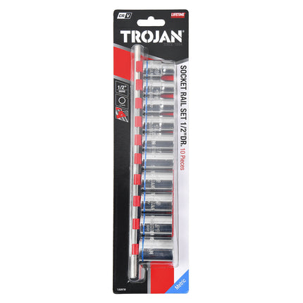 Trojan 10 Piece Deep Socket Rail Set 1/2"