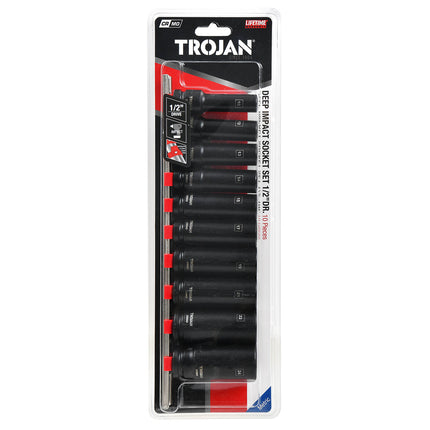 Trojan 10 Piece Deep Impact Socket Rail Set