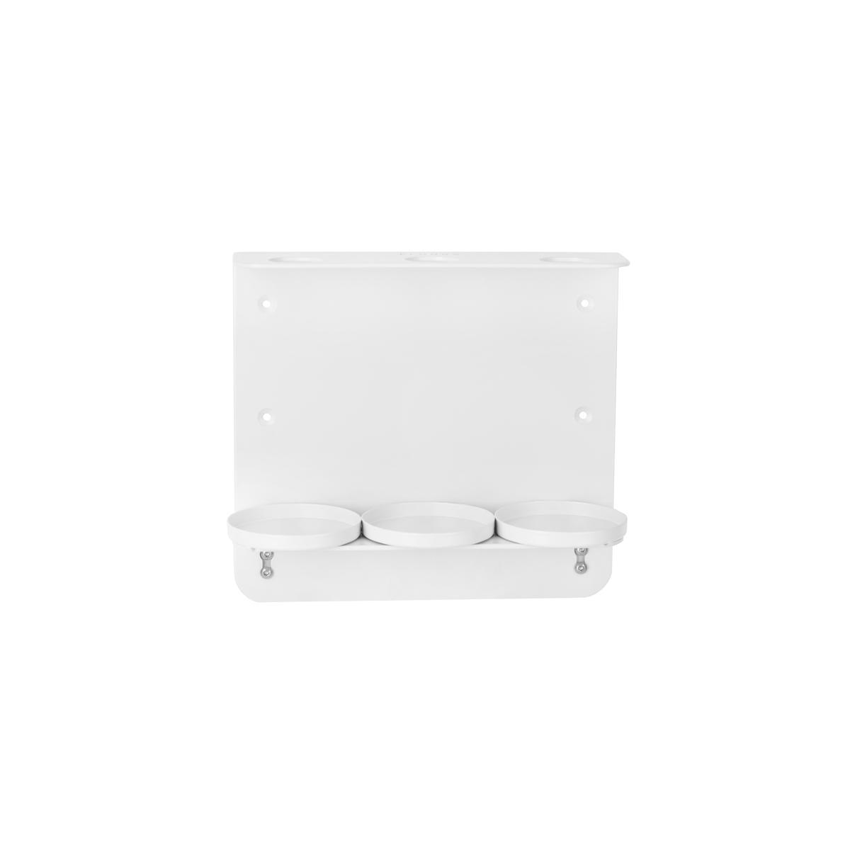 Matte white triple wall bracket for three 500ml hand pumps