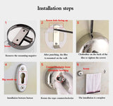 Dolphy Retractable Stainless Steel Round Clothesline – Wall Mounted Drying Line in Black for Bathrooms, Balconies, and Laundry Areas