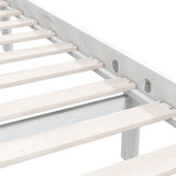 vidaXL Bed Frame without Mattress White Solid Wood Single