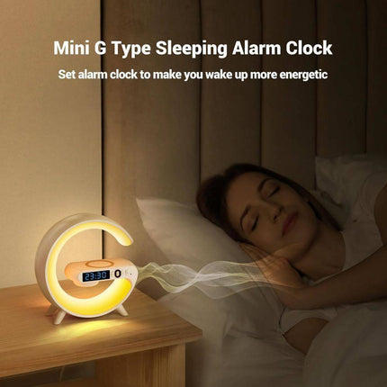 Smart G Lamp Night Light Bluetooth Speaker Wireless Charger LED RGB Alarm Clock