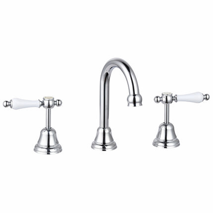 Mondella Maestro Chrome Lever Handle Basin Set WELS 4 Star 7.5L/min - White