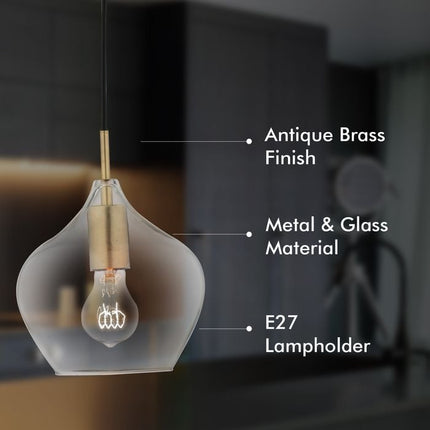 Verve Design Clear Glass Cosmo Pendant Light Small