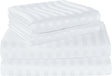 Dolphy Linen 50/50 Polycotton 10mm Satin Stripe White Commercial Fitted Sheet Set