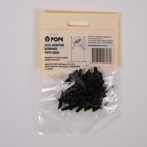 Pope 4mm Adaptor Screwed Both Ends - 25 Pack