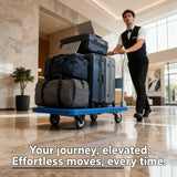 Dolphy Metal and ABS Plastic Luggage Trolley 90x60x90 cm – Blue and Silver Hotel & Airport Cart with Compact Design and Durable Build