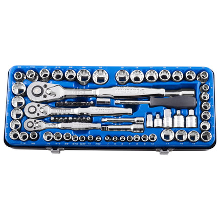 Kincrome 1/4", 3/8" & 1/2" Drive Metric and Imperial Socket Set - 75 Piece