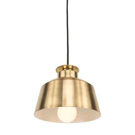 Brilliant 20cm Satin Brass Edie DIY Plug-In Lux Industrial Metal Pendant Light