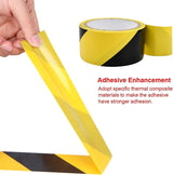 Dolphy Floor Marking Tape Zebra Lines (Pack of 5) – High Visibility Black & Yellow Safety Tape, Strong Self-Adhesive, Durable, Weather-Resistant for Warehouse, Workshop, Stairway Hazard Marking