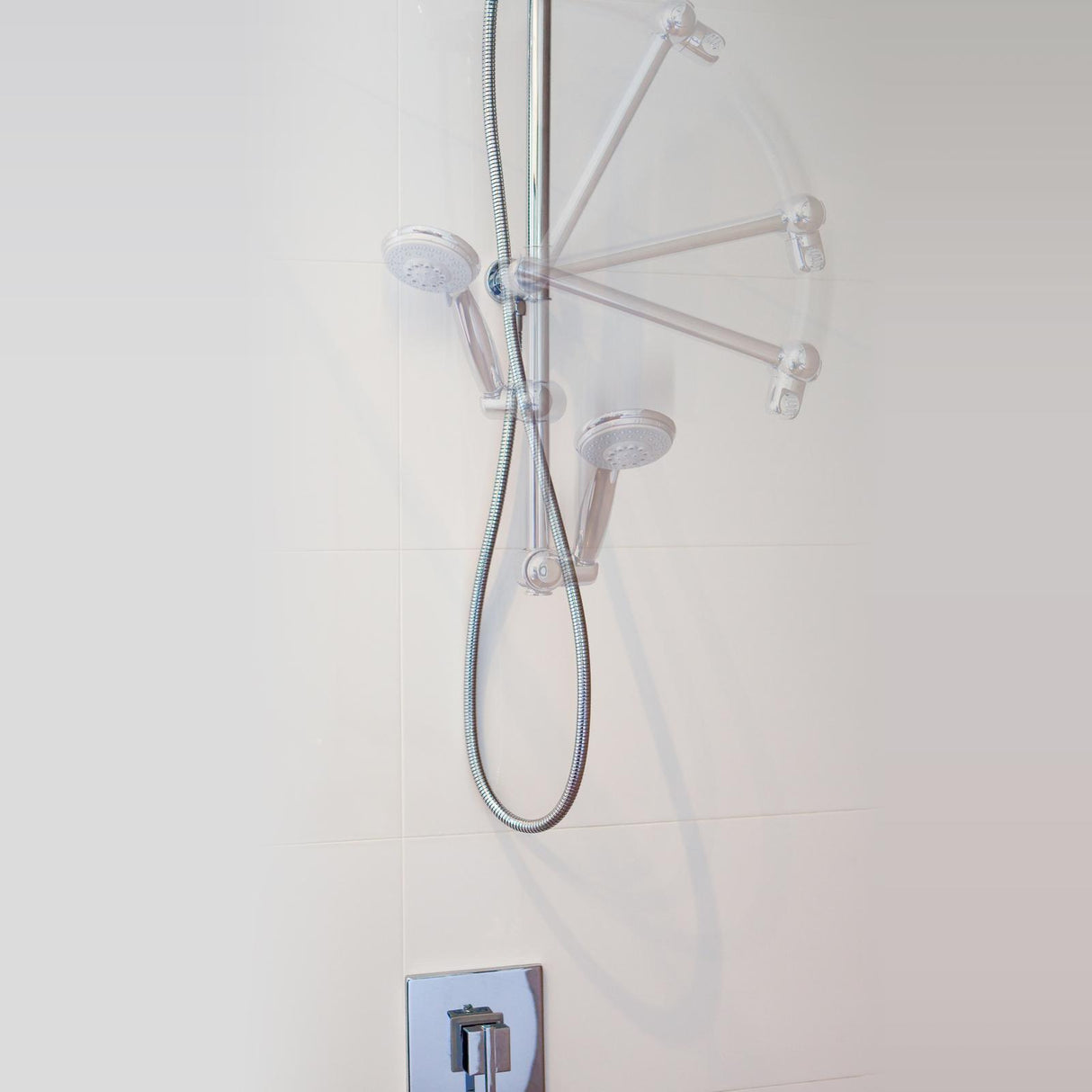 EZYFIX WELS 5 Star 6L/min Chrome 360° Rotational Air Infused Shower With Adjustable Height Rail