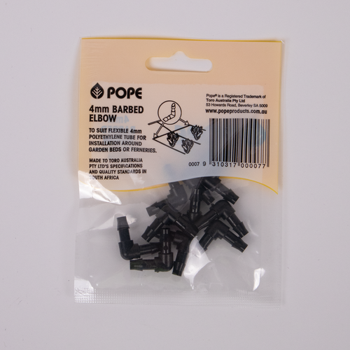 Pope 4mm Barbed Elbow - 10 Pack