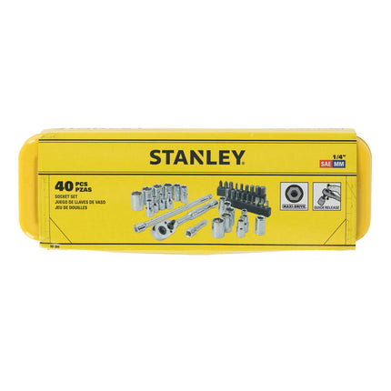 Stanley 1/4" Drive Socket Set - 40 Piece