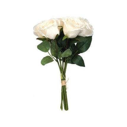 30cm White Rose Posy Artificial Flower